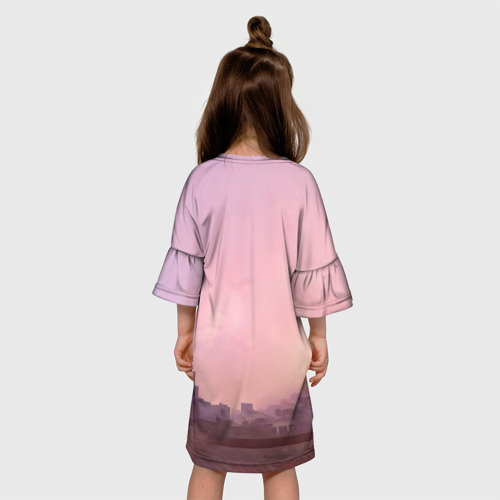 Детское платье 3D с принтом Персонажи ГТА 5, вид сзади #2