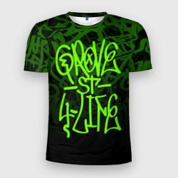 Мужская футболка 3D Slim ГТА GTA Grove Street 4 Lif