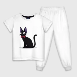 Детская пижама с белой футболкой Кот студии Гибли