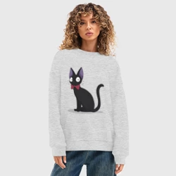 Женский свитшот oversize без начеса хлопок Кот студии Гибли - фото 2