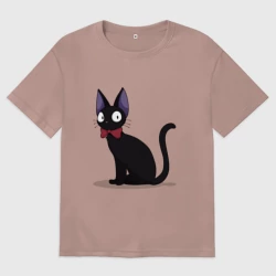 Женская футболка хлопок Oversize Кот студии Гибли