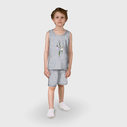 Детская пижама с шортами хлопок Flo, цвет меланж - фото 3