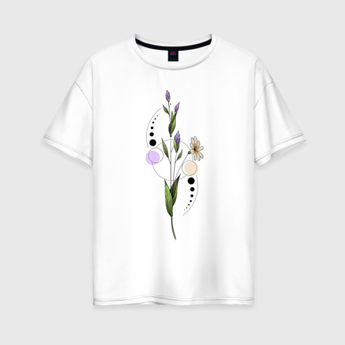 Женская футболка хлопок Oversize Flo, цвет белый