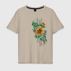 Мужская футболка хлопок Oversize Sunflower