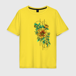 Мужская футболка хлопок Oversize Sunflower