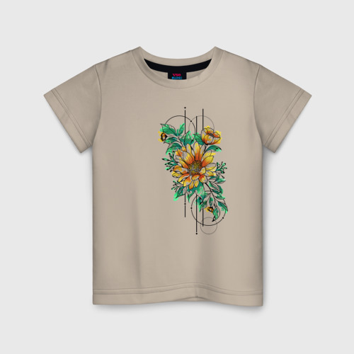Детская футболка хлопок Sunflower, цвет миндальный