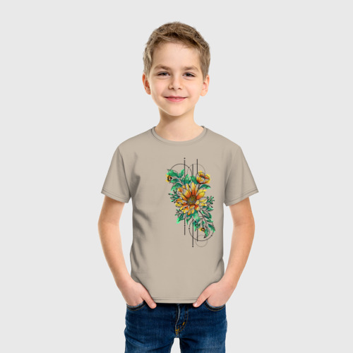 Детская футболка хлопок Sunflower, цвет миндальный - фото 3