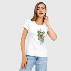 Женская футболка хлопок Slim Sunflower - фото 2
