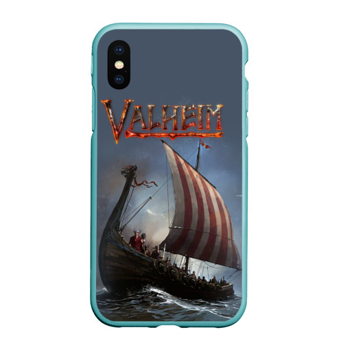 Чехол для iPhone XS Max матовый Valheim, цвет мятный