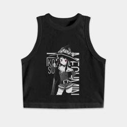 Женская укороченная майка-топ хлопок Мегумин