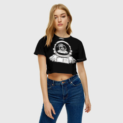 Женская футболка Crop-top 3D Скафандр с отражением его же - фото 2