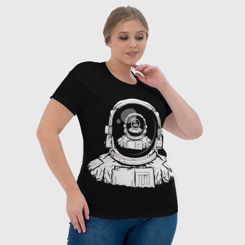 Женская футболка 3D с принтом Скафандр с отражением его же, фото #4