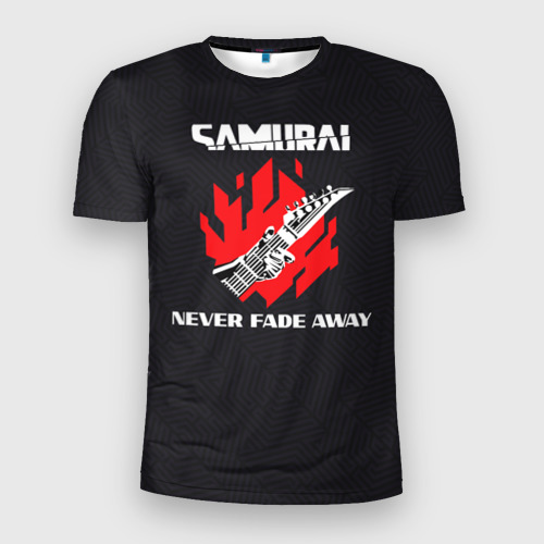 Мужская футболка 3D Slim с принтом Samurai Never Fade Away, вид спереди #2