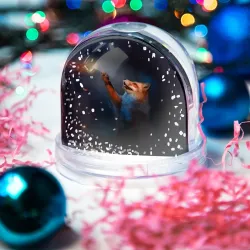 Игрушка Снежный шар Лиса и огонек-бабочка - фото 2