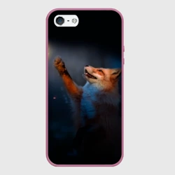 Чехол для iPhone 5/5S матовый Лиса и огонек-бабочка