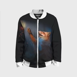 Детский бомбер 3D Лиса и огонек-бабочка