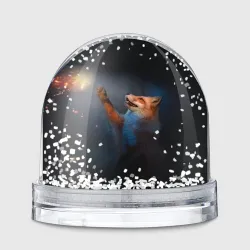Игрушка Снежный шар Лиса и огонек-бабочка