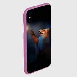 Чехол для iPhone XS Max матовый Лиса и огонек-бабочка - фото 2