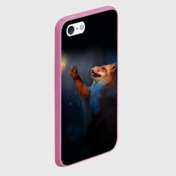 Чехол для iPhone 5/5S матовый Лиса и огонек-бабочка - фото 2