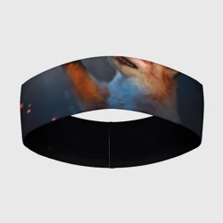 Повязка на голову 3D Лиса и огонек-бабочка