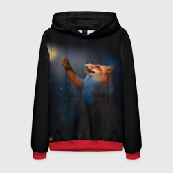 Мужская толстовка 3D Лиса и огонек-бабочка