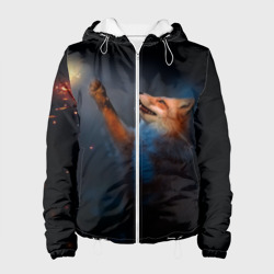 Женская куртка 3D Лиса и огонек-бабочка