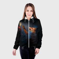 Женская куртка 3D Лиса и огонек-бабочка - фото 2