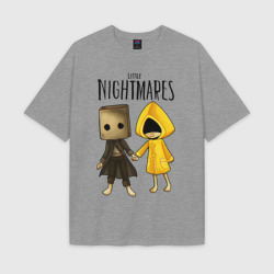 Женская футболка Oversize хлопок texturе Little nightmares