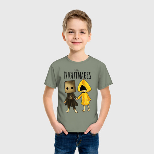 Детская футболка хлопок Little nightmares, цвет авокадо - фото 3