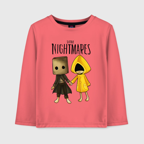 Детский лонгслив хлопок Little nightmares, цвет коралловый