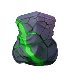 Бандана-труба 3D Зеленый разлом плит в трехмерном