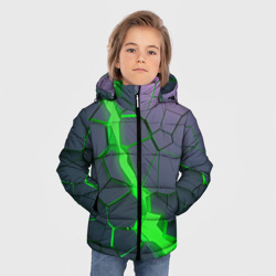 Зимняя куртка для мальчиков 3D Зеленый разлом плит в трехмерном - фото 2