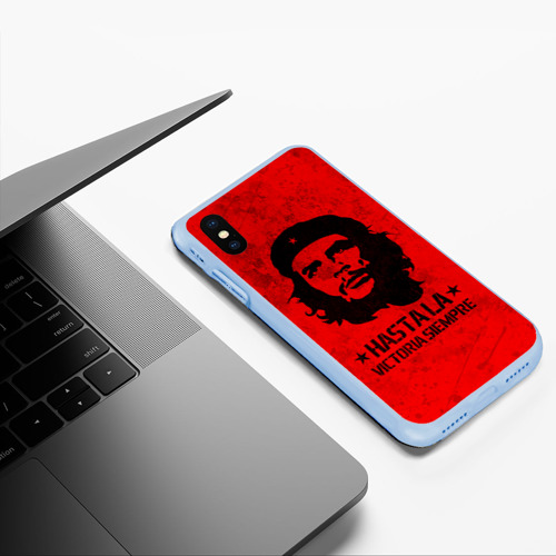 Чехол для iPhone XS Max матовый Che Guevara Че Гевара, цвет голубой - фото 5