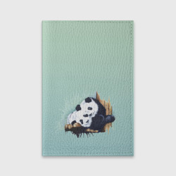 Обложка для паспорта матовая кожа Акварельные панды