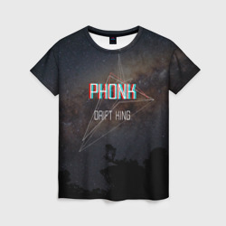 Женская футболка 3D Phonk Drift King фонк дрифт