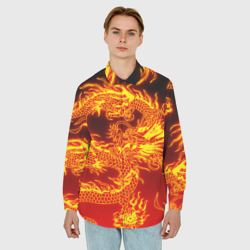 Мужская рубашка oversize 3D Дракон - фото 2