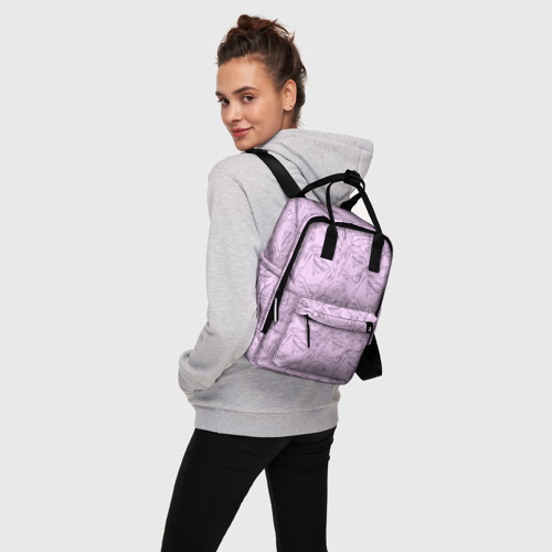 Женский рюкзак 3D с принтом Эдисон (нежно-розовый), вид сбоку #3