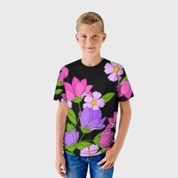 Детская футболка 3D Ночные цветы - фото 2