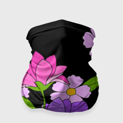 Бандана-труба 3D Ночные цветы