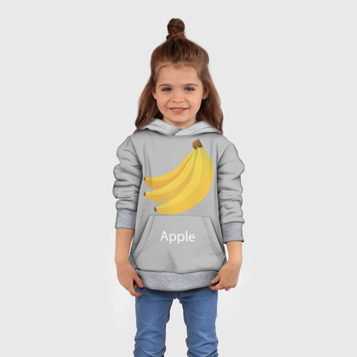 Детская толстовка 3D Banana apple, цвет меланж - фото 4