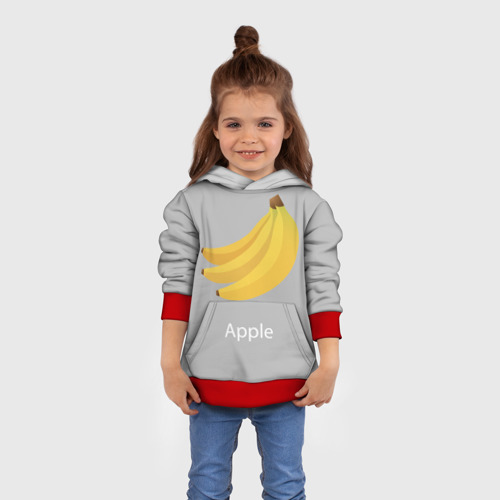 Детская толстовка 3D Banana apple, цвет красный - фото 4