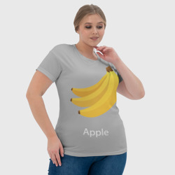 Футболка с принтом Banana apple для женщины, вид на модели спереди №4. Цвет основы: белый