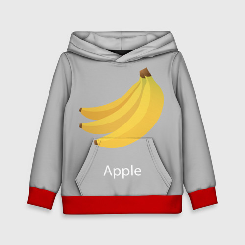 Детская толстовка 3D Banana apple, цвет красный