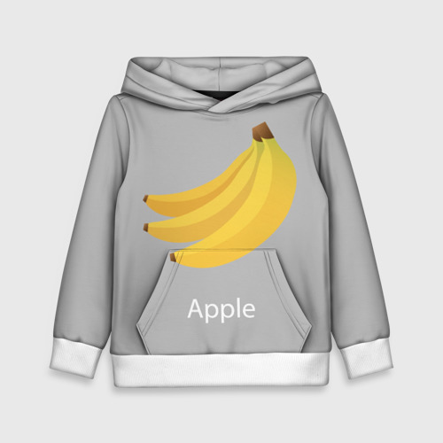 Детская толстовка 3D Banana apple, цвет белый