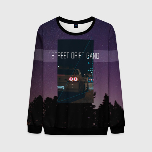 Мужской свитшот 3D с принтом Street Drift Gang | Дрифт, вид спереди #2