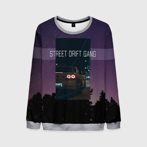 Мужской свитшот 3D Street Drift Gang Дрифт, цвет меланж