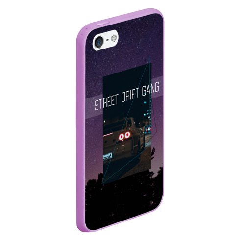 Чехол для iPhone 5/5S матовый Street Drift Gang Дрифт, цвет сиреневый - фото 3