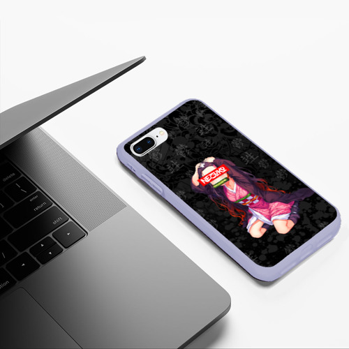 Чехол для iPhone 7Plus/8 Plus матовый Незуко, цвет светло-сиреневый - фото 5