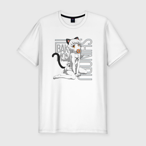 Мужская футболка хлопок Slim Bakemonogatari, цвет белый
