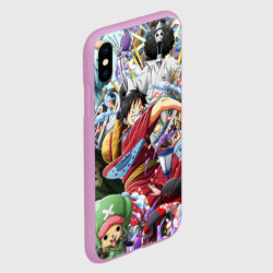 Чехол для iPhone XS Max матовый One Piece стикербомбинг - фото 2